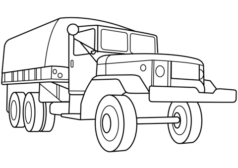 Military Troop Transport Truck Coloring Page